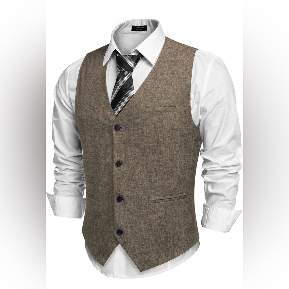 COOFANDY Men's Casual Business Vests Lightweight Waistcoat Vest - Picture 9 of 15